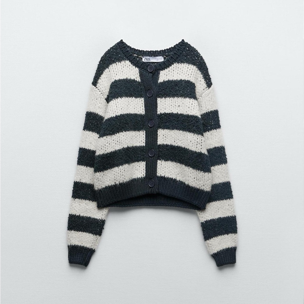 Zara Striped Knit Cardigan